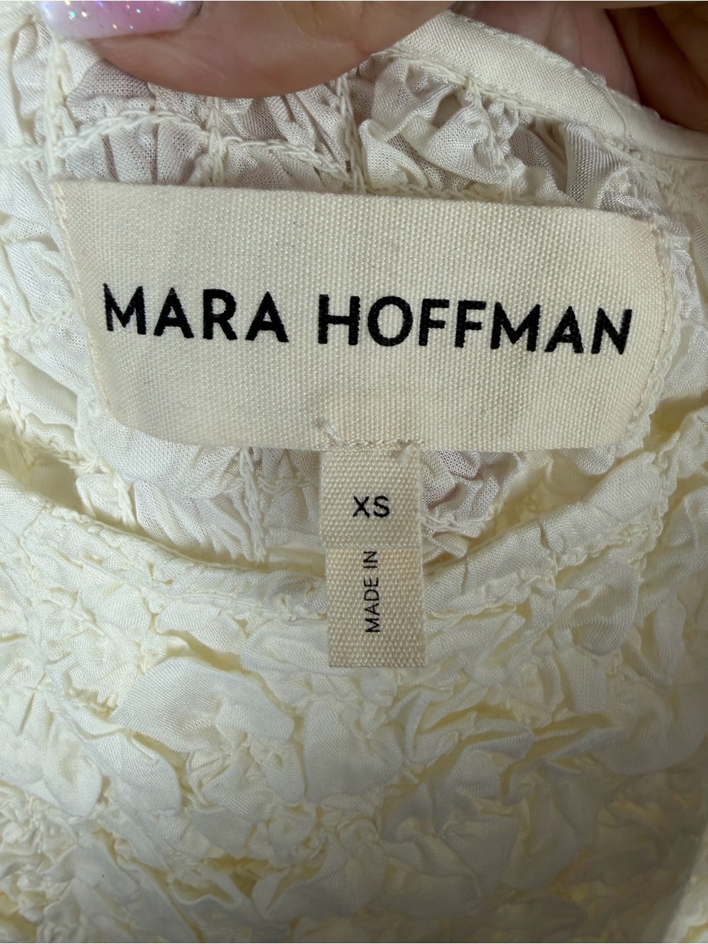 Mara Hoffman NWOT Women’s Sloan Sleeveless Midi Popcorn Column Dress In Cream XS - Picture 10 of 14